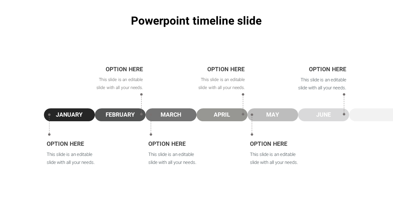Incredible Powerpoint Timeline Slide With Six Nodes